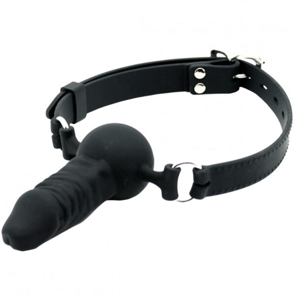 Rimba Silikone Gag med Dildo - Sort