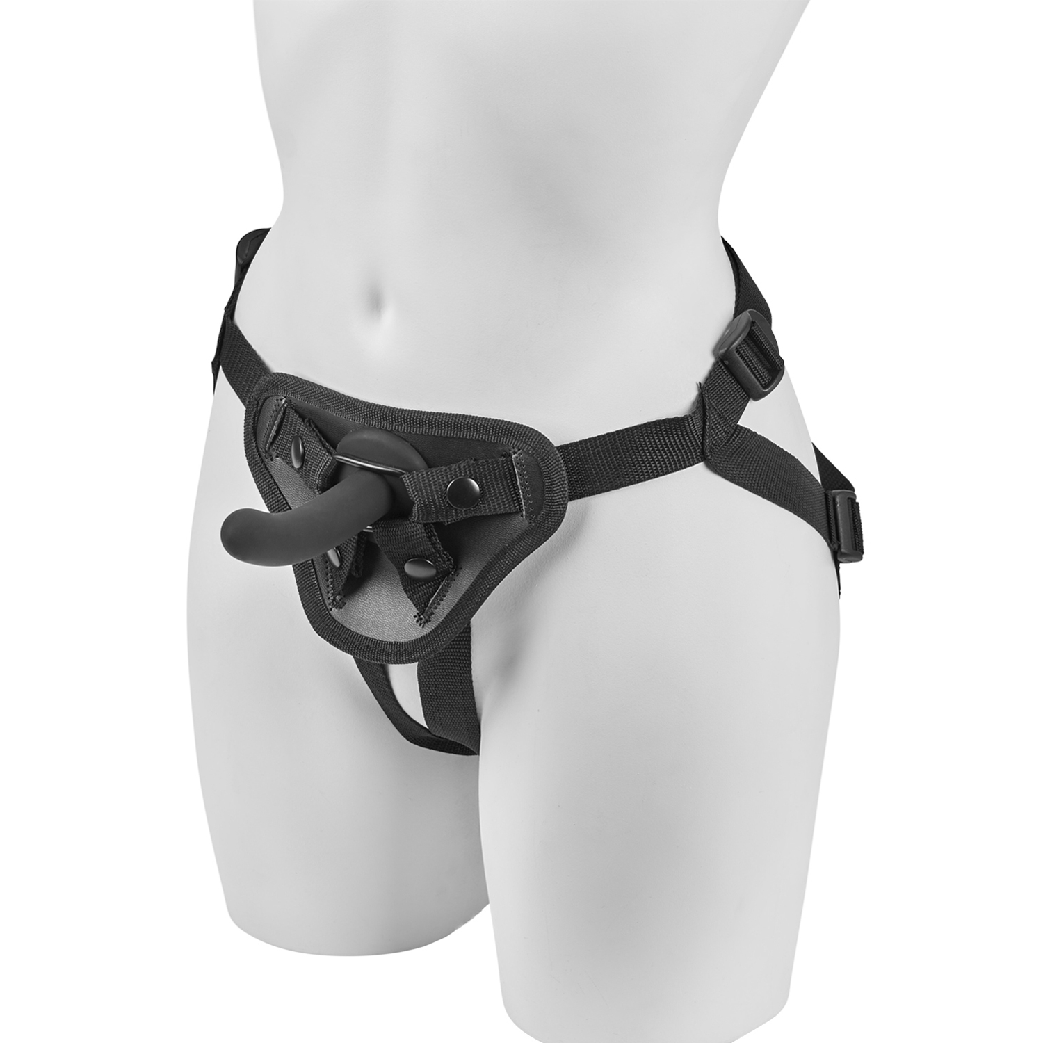 obaie Unisex Strap-On Harness med Dildo - Sort