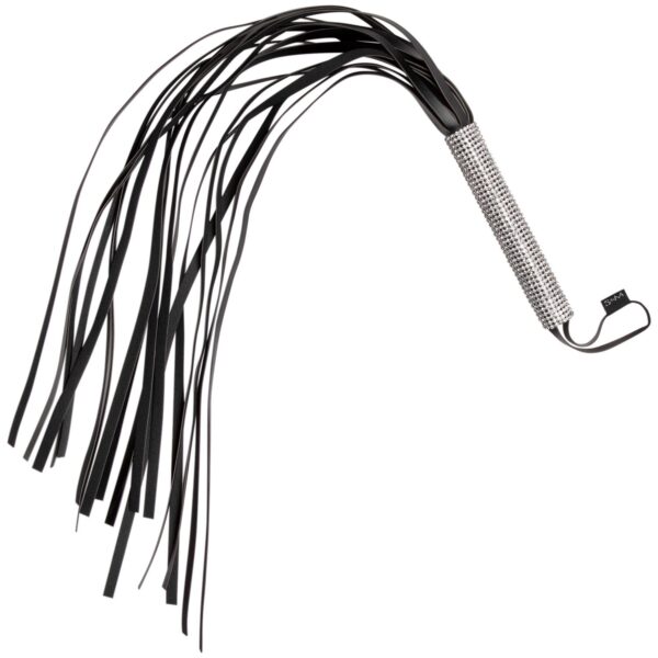 Sex & Mischief Sparkle Flogger med Rhinsten 78 cm - Sort
