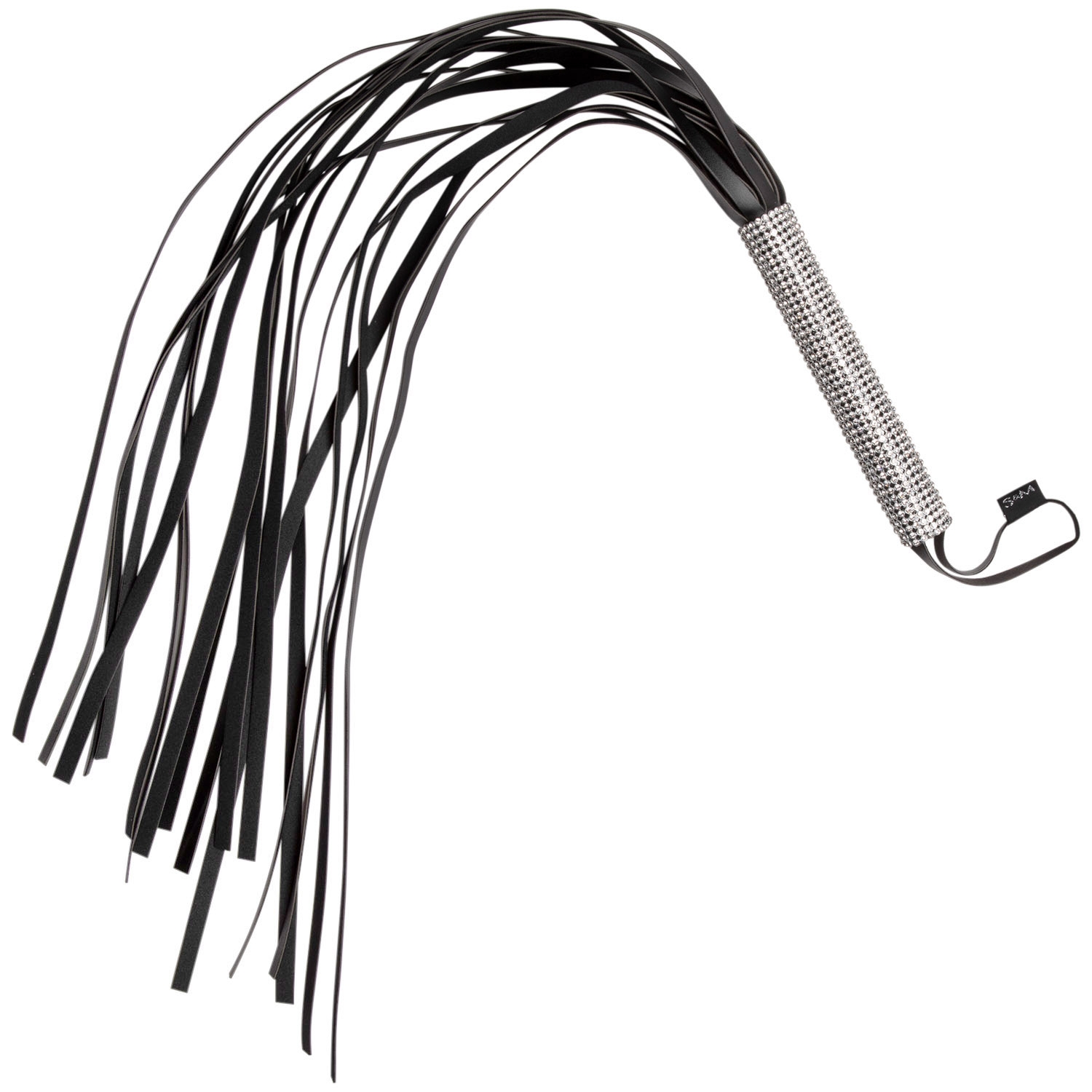 Sex & Mischief Sparkle Flogger med Rhinsten 78 cm - Sort