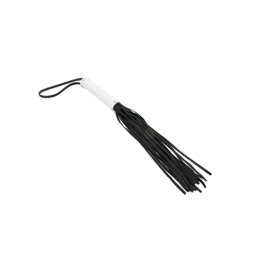 O-Products Læder Flogger - Hvidt Greb