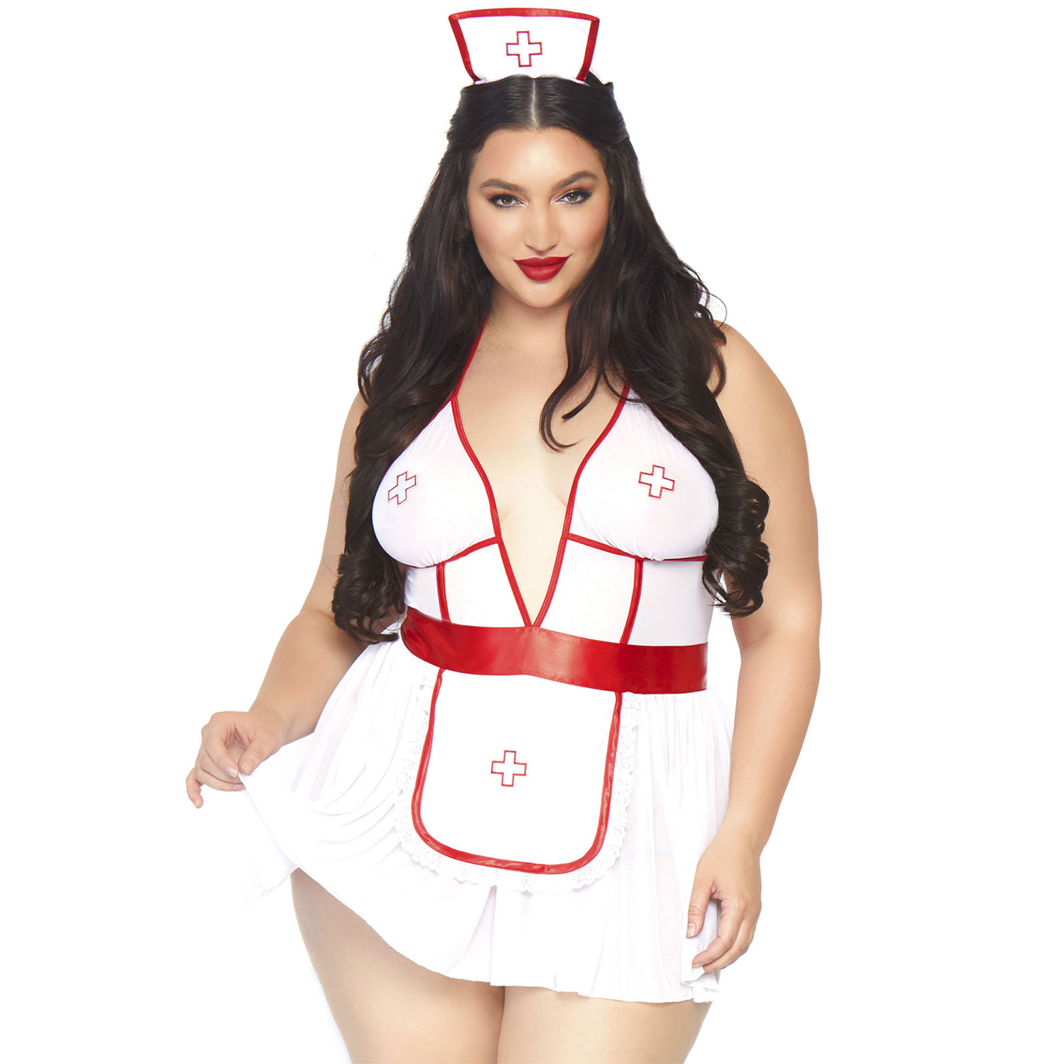 Leg Avenue Sygeplejerske Kostume Plus Size - Hvid - Plus size