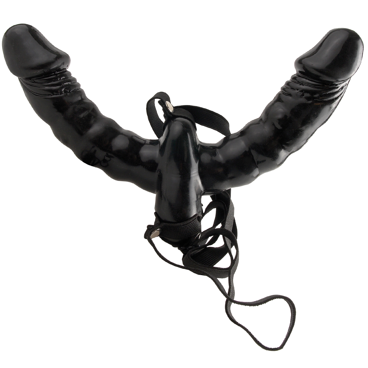 Fetish Fantasy Double Delight Strap-On med Vibrator - Sort