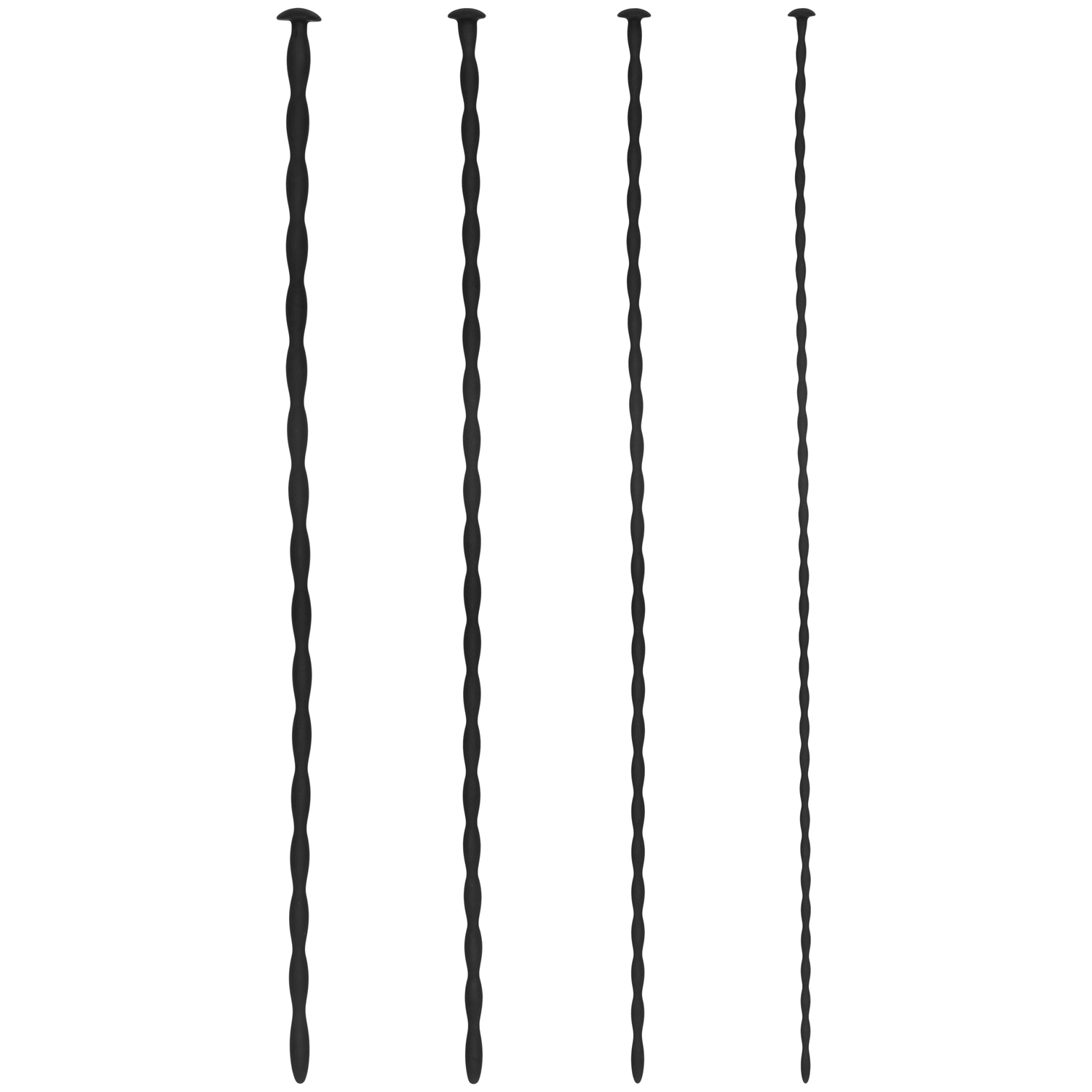 Ouch! Silikone Sound Spiral Screw Plug Sæt - Sort