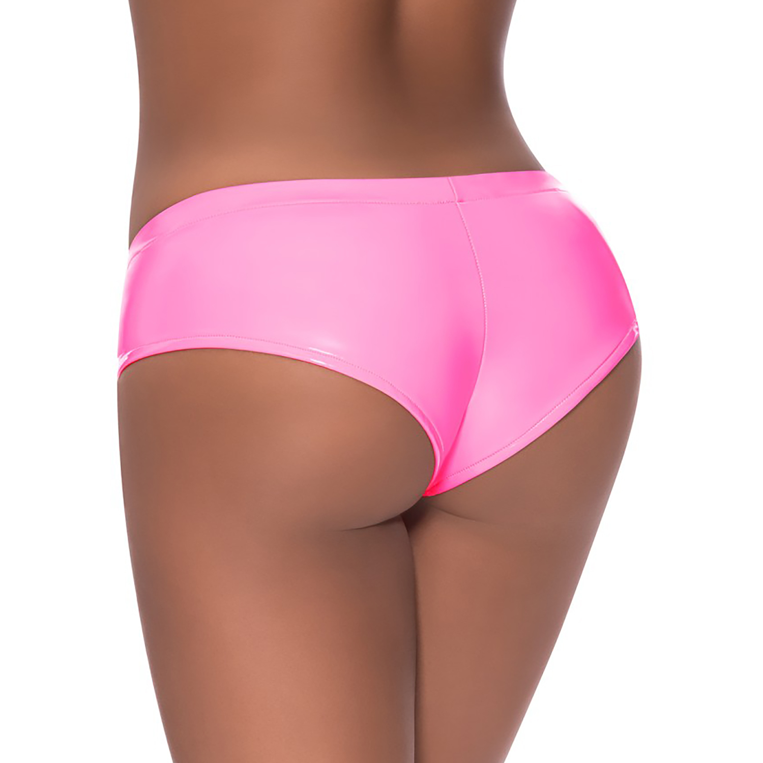 Magic Silk Exposed Bundløs Boy Short Plus Size - Pink - Queen Size