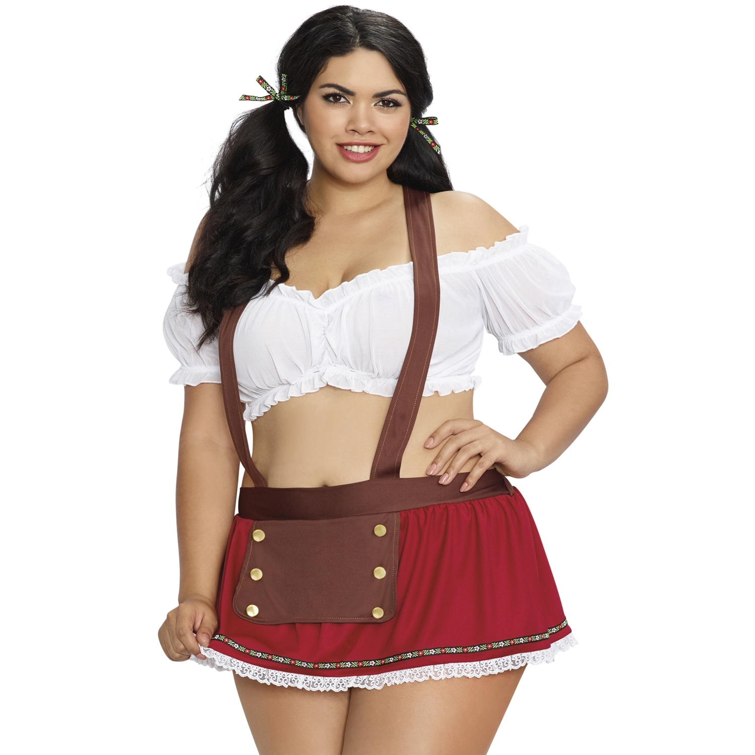 Dreamgirl Heidi Kostume Plus Size - Rød