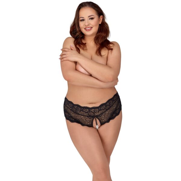 Cottelli Curves Sorte Blonde Trusser - Sort - 2XL