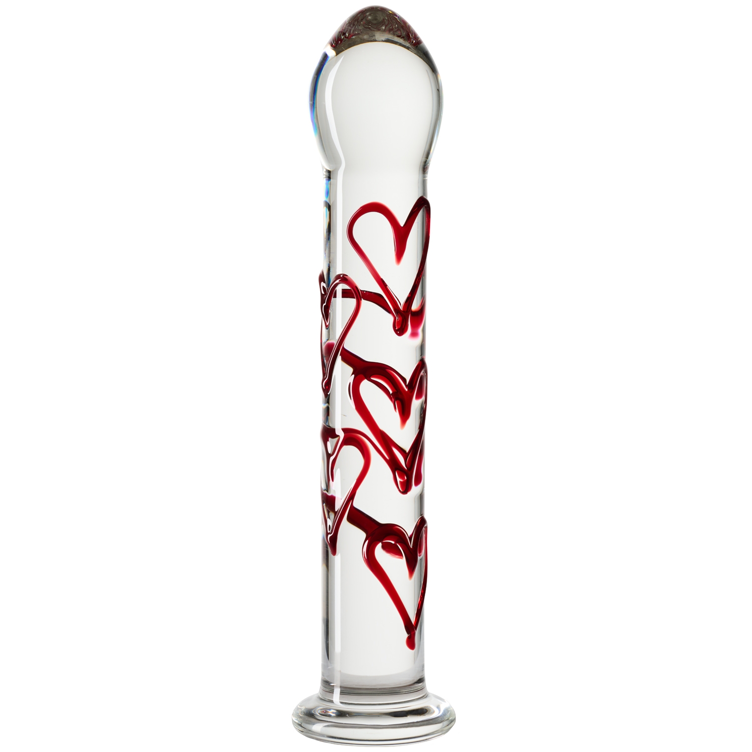 Gildo No. 30 Glas Dildo med Hjerter - Klar