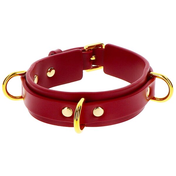 Taboom Bondage in Luxury D-ring Halsbånd Deluxe - Bordeaux
