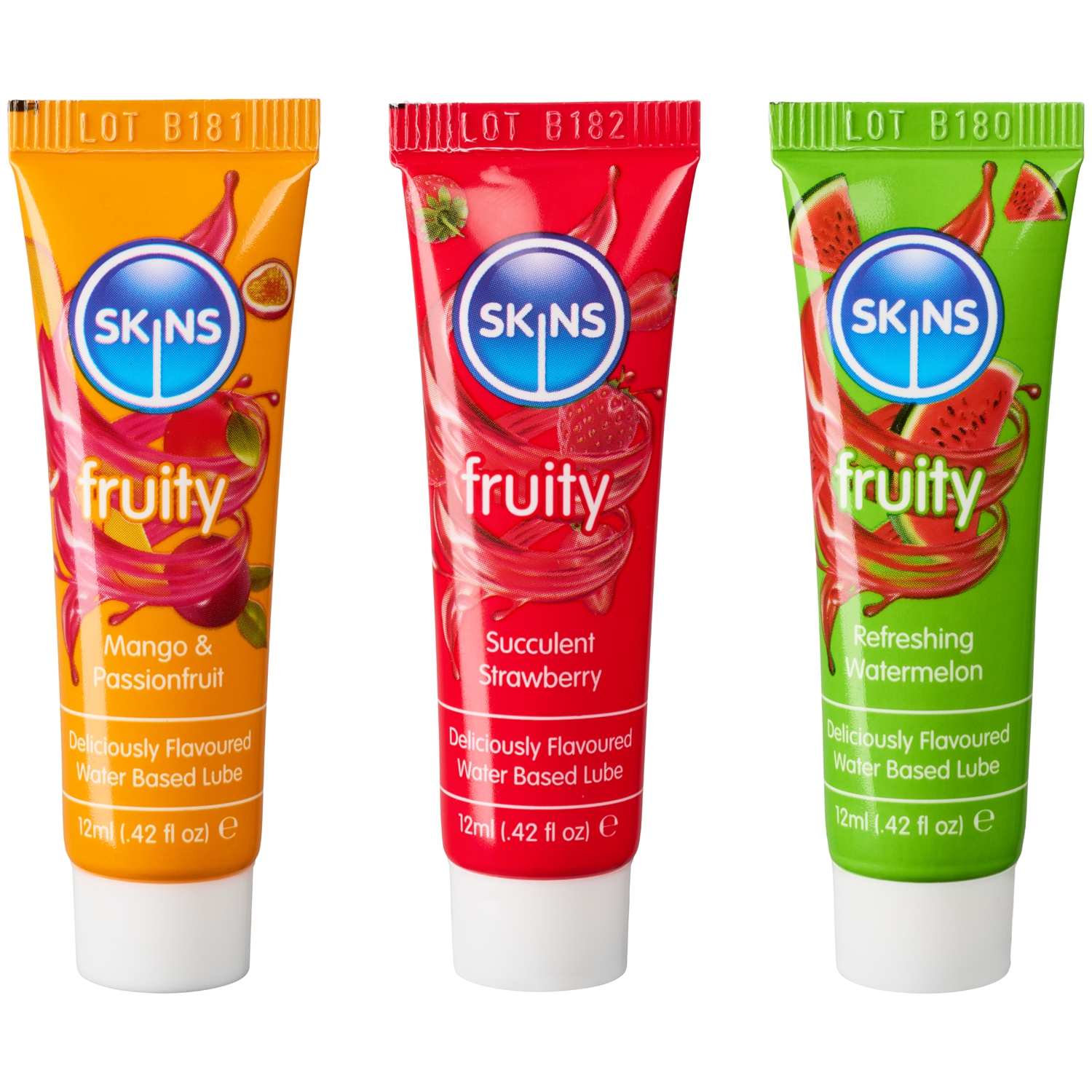 Skins Fruity Tubes Glidecremer 3 x 12 ml - Klar