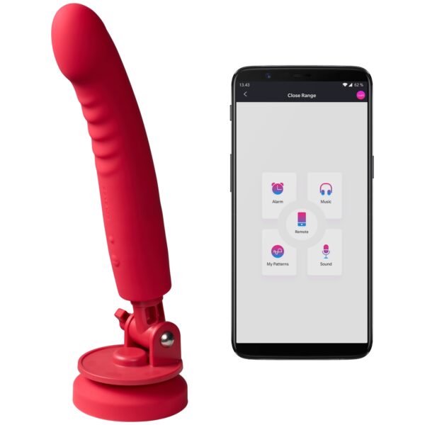 Lovense Mission 2 Vibrerende Dildo med Sugekop - Rød