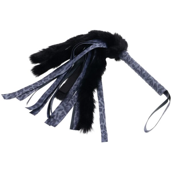 Sportsheets Cougar Faux Fur Flogger - Sort